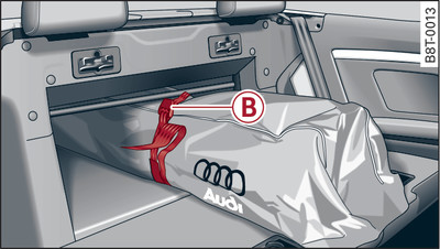 Rear seat: Strapping down luggage